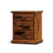 Rustic Jamaica Trio-Drawer Bedside in Rich Brownwood Finish - Solid Pine Construction