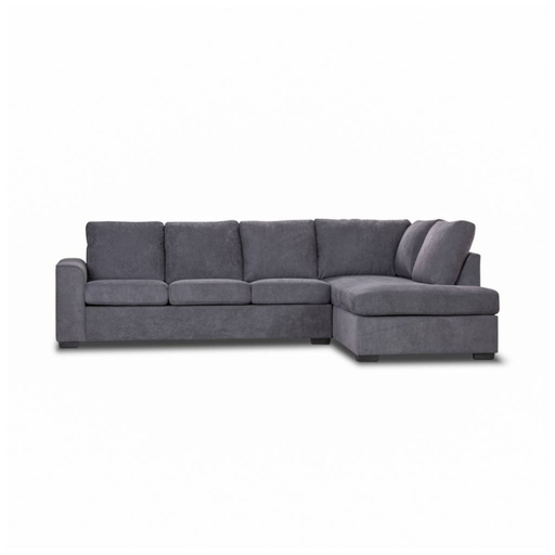 Kristie Charcoal Serenity 3-Seater with Chaise Lounge