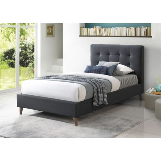 Elegant King Single Charcoal Tufted Bed - Yulara MkII