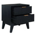 Sophisticated Brushed Black Ella 2-Drawer Nightstand for Modern Bedrooms