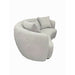 Luxury Light Grey Bouclé Fabric Sofa with Swivel Armchair and Cushions