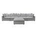 Carolina Pewter Corner Lounge Suite with Ottoman: Ultimate Flexibility Meets Modern Comfort