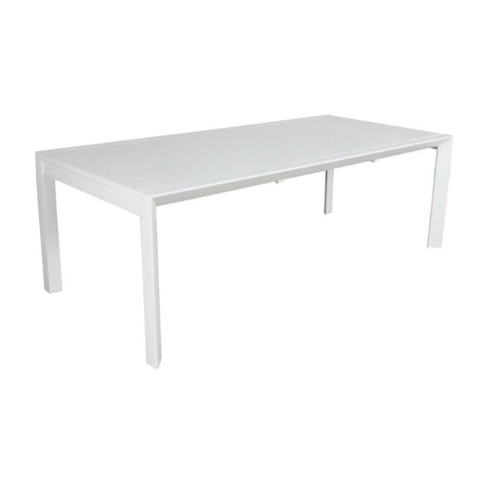 Icaria White Stylish Extension Table for Spacious Outdoor Dining Experiences