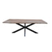 Natural Acacia Elba Artisanal Dining Table with Sleek Metal Legs