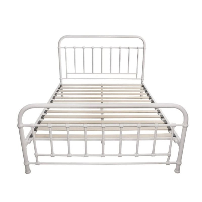 Serene Akira White Metal Queen Bed - Transform Your Bedroom into a Sanctuary