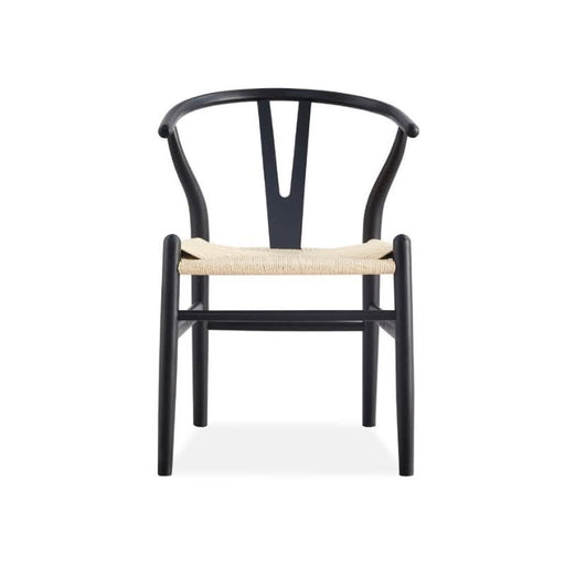 Stylish Black/Natural Wishbone Dining Chair – Enhance Your Dining Room Decor