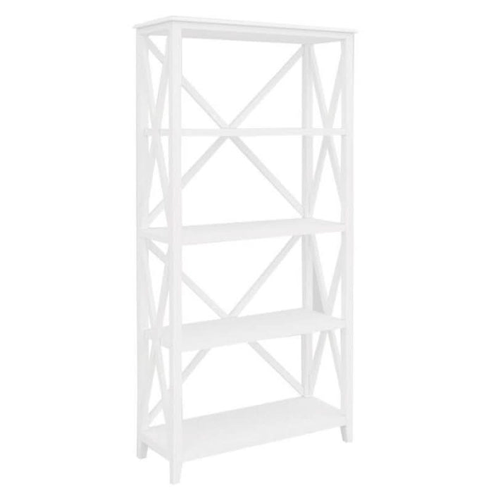 Chic Hampton Elegance Bookcase - A Symphony in White Acacia