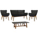 Marrakesh Elegance 4Pc Sofa Set: A Symphony of Style & Durability in Black, Charcoal, and Grey