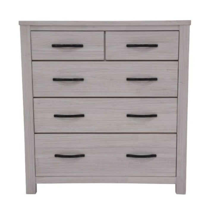 Elegant White Tallboy Dresser - Florida 5-Drawer Coastal Storage Solution