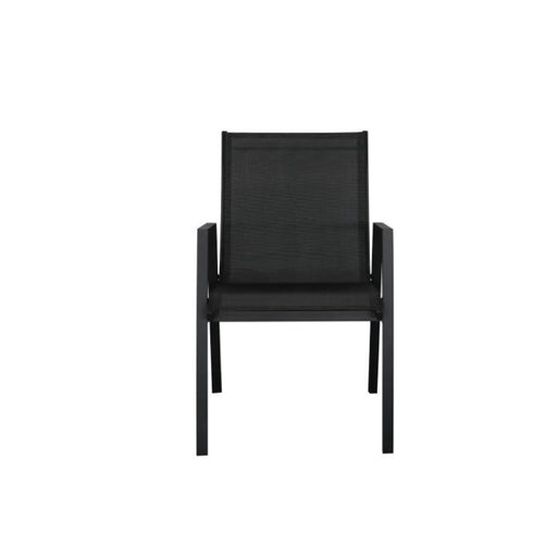 Elegant Charcoal Icaria Outdoor Chair with Light Grey Textilene Seating