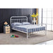 Elegant White Queen Metal Bed by Akira for a Peaceful Bedroom Oasis