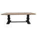 Luxurious Grand Velino Oak Parquet Dining Table with Elegant Black Base