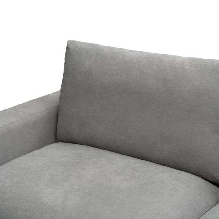 Contemporary Light Grey Couch - Hastings Fab Serenity with Goose-Feather Cushions