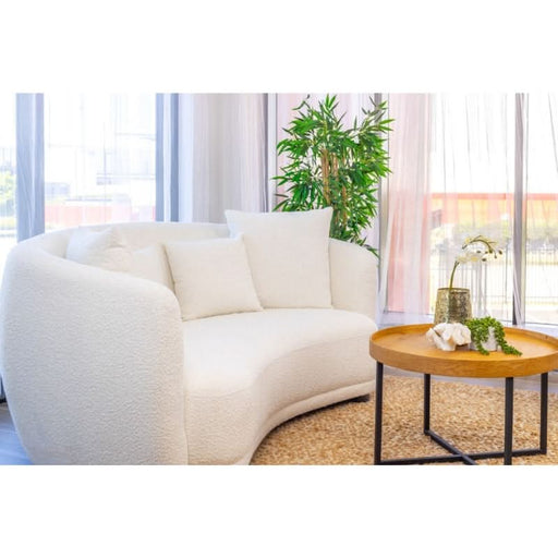 Chic Ibiza Bliss Bouclé 2.5 Seater Sofa in Pure White