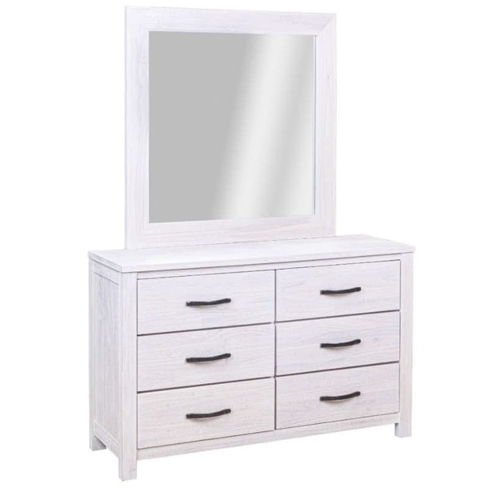 Contemporary White Coastal Dresser with Mirror - Florida Bedroom Collection