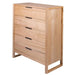 Skyward Sentinel Tallboy with Natural Finish and Black Metal Handles