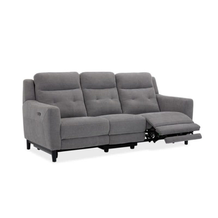 Ergonomic Grey Fabric Recliner with Independent Head and Leg Rest