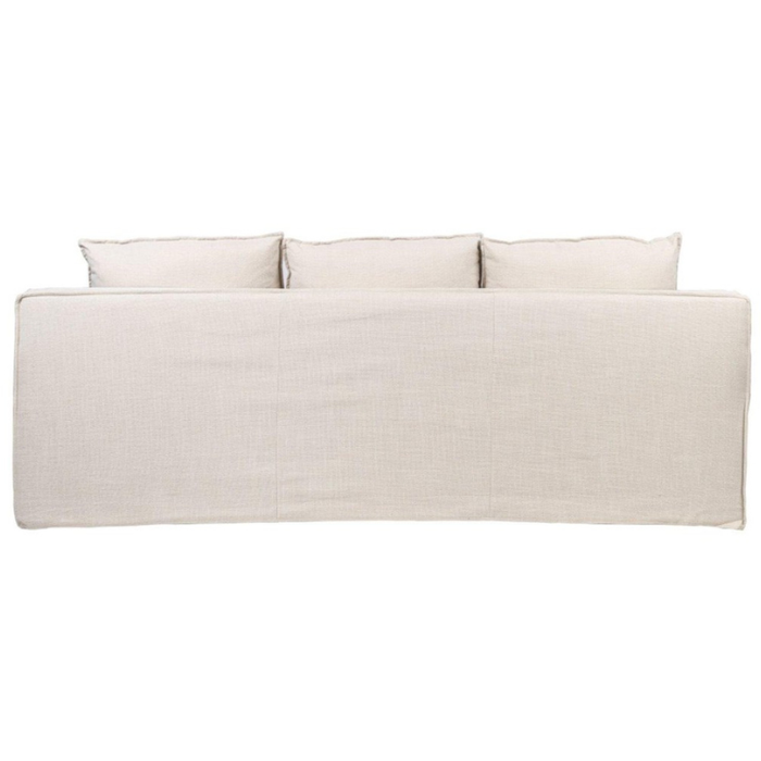 Elegant stone-colored Logan Haven sofa, with clean lines and square arms