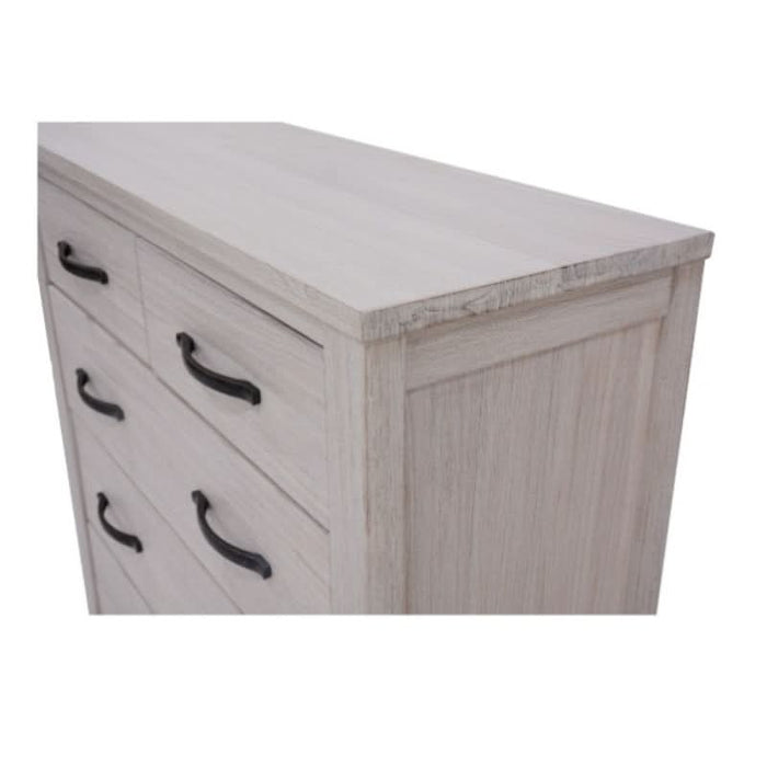 Spacious Mountain Ash Drawer Tallboy - Brushed White Florida Serenity Organizer