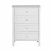 Elegant white Jesse 4-drawer tallboy with panelled facade design