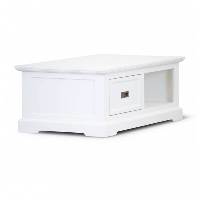 Sturdy and Stylish White Coastal Coffee Table for Contemporary Homes