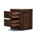 Elegant greyish timber stain Sedona bedside companion, featuring quality double extension drawers.