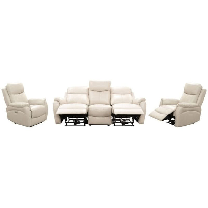 Stylish Silver Leather Electric Recliner Set from the Camden Luxe Collection