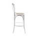 Contemporary White Bar Stool with Comfort Rattan Seat for Stylish Kitchens