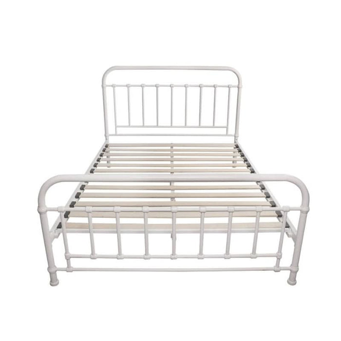 Modern White Metal Double Bed by Akira – Transform Your Sleep Space