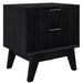 Luxury Brushed Black Ella Bedside Table with Gold Accents