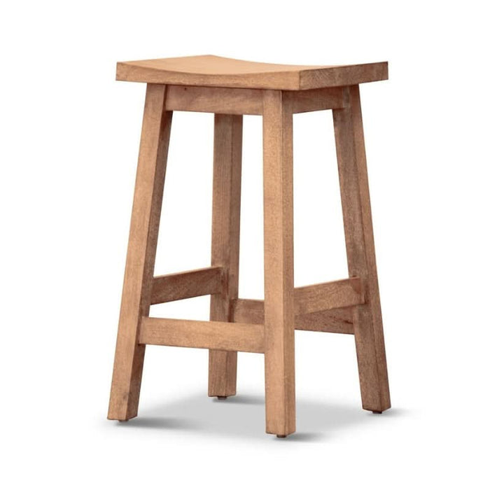 Elegant Tokyo Style Kitchen Stool in Warm Honey Wash Finish