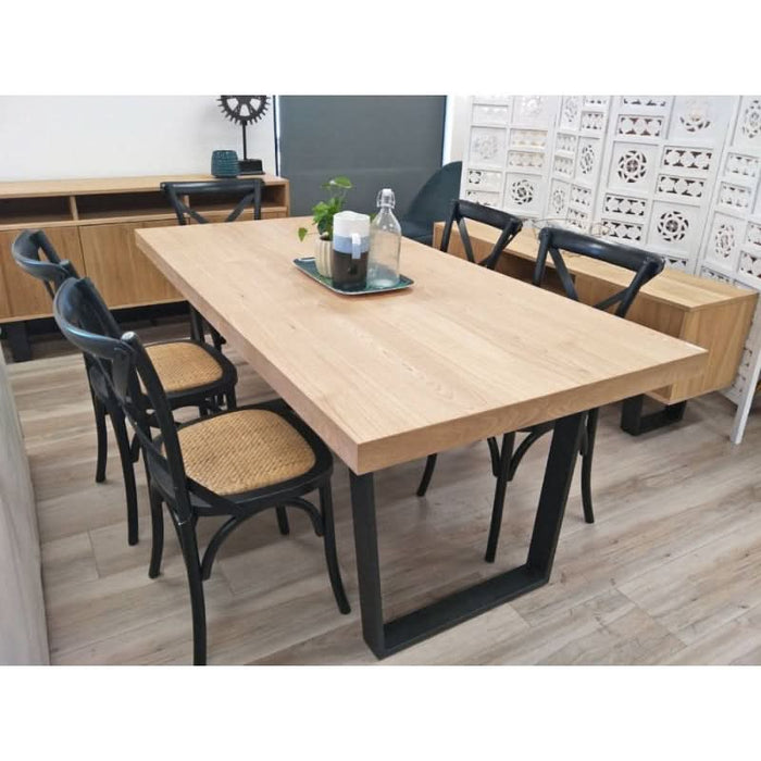 Spacious Grande Boston Dining Table with Elegant Natural Elm Top