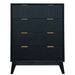 Elegant Ella 4-Drawer Tallboy in Luxurious Brushed Black