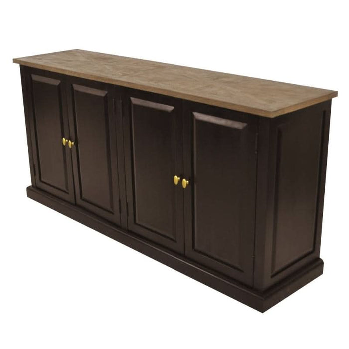 Handcrafted Parquet Velino Buffet in Oak & Black - Unique Artistry