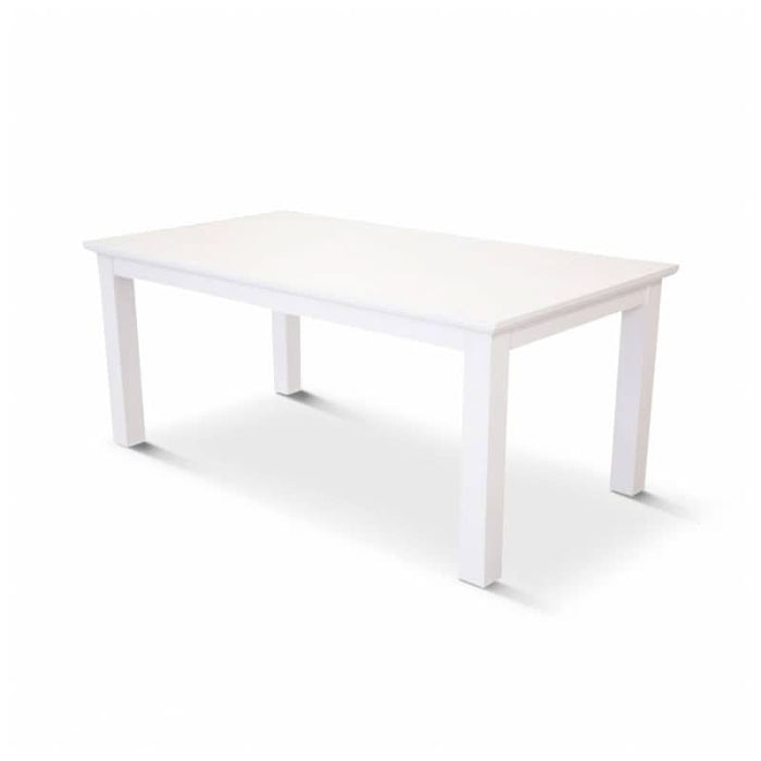 Coastal Charm in a Robust Brushed White Dining Table Design