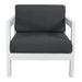 Luxury Sleek White Artemis Single Outdoor Sofa with Dark Grey Cushions