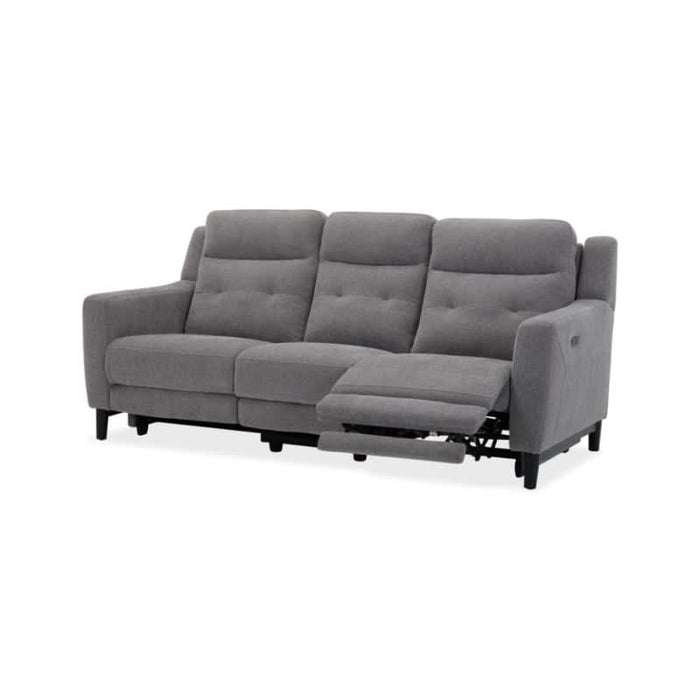 Contemporary Morgan Fab Electric Recliner in Chic Grey Upholstery