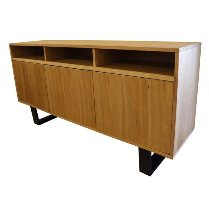 Stunning Elm Wood Boston Elegance Buffet with Powder-Coated Metal Accents