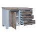 Compact Acacia Wood Buffet - Homestead Charm with Colorful Drawer Fronts