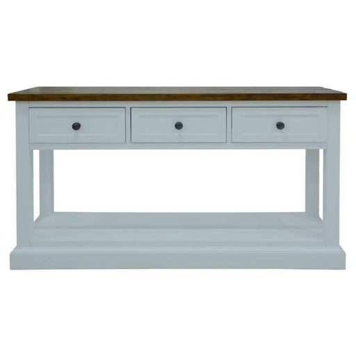 Sophisticated Oak and White Montreal Hampton 3-Drawer Console Table for Elegant Interiors