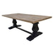 Majestic Velino Artisan Parquet Table in Oak with Chic Black Accents