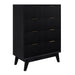 Chic Ella 4-Drawer Brushed Black Tallboy - A Statement of Style