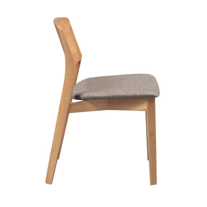 Enhance your dining room's elegance with the Lipwood oak chair featuring grey fabric seat