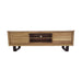 Elba Essence Console with natural Acacia wood and industrial black steel legs