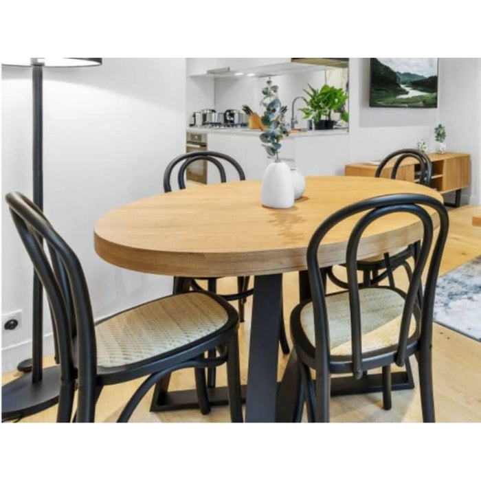 Elegant Boston Round Dining Table with Natural Elm Finish for Modern Homes