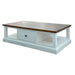 Luxurious Solid Acacia Montreal Coffee Table with White Painted Base and Natural Tops