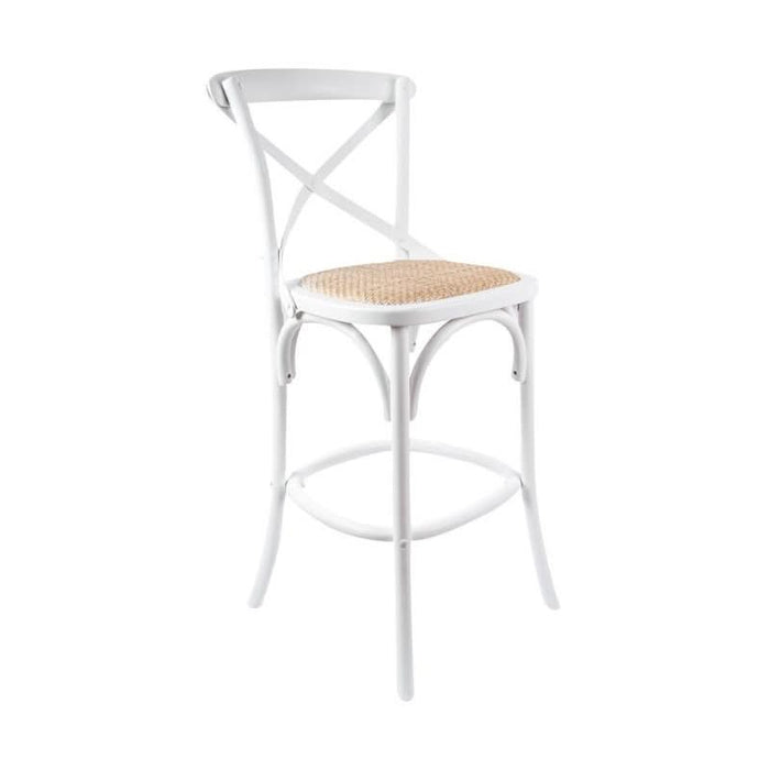 Chic White Birch Timber Bar Stool - Perfect Blend of Comfort and Style