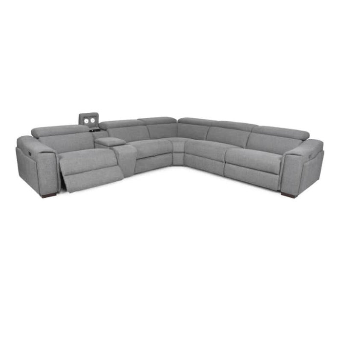 Comfort with the Blake Fabric Corner Lounger, Light Gray with USB and Lights