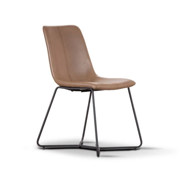 Elegant and Versatile Brown Stanwell Chair with Sleek Metal Legs for Dining Room