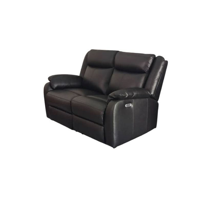 Pinnacle Tech-Savvy Black Leather Reclining Duo with USB Charger